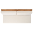 Pemberly Row Brazilian Teak Wood Patio Sofa in Natural and Beige