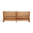 Pemberly Row Brazilian Teak Wood Patio Sofa in Natural and Beige