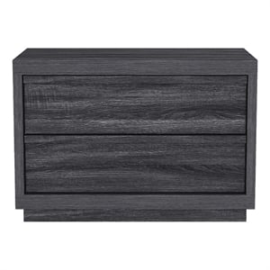 Pemberly Row 32&quot 2-Drawer Wood-Look Nightstand in Charcoal Gray