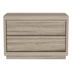 Pemberly Row 32&quot 2-Drawer Nightstand with Smooth Glides in Natural Oak