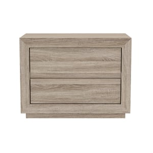 Pemberly Row 32&quot 2-Drawer Handle-Less Nightstand in Natural Oak