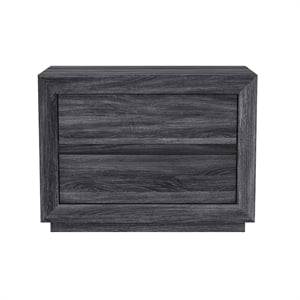 Pemberly Row 32&quot 2-Drawer Handle-Less Nightstand in Charcoal Gray