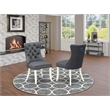 Pemberly Row Faux Leather Parson Dining Chairs in Platinum Gray (Set of 2)