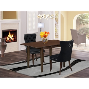 Pemberly Row 3-Piece Dining Table Set with Butterfly Leaf in Mahogany