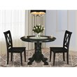Pemberly Row 3-Piece Wood Dining Set with Black Finish and Chairs