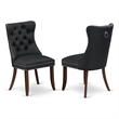 Pemberly Row Faux Leather Parson Dining Chairs in Dark Gray (Set of 2)