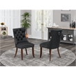 Pemberly Row Faux Leather Parson Dining Chairs in Dark Gray (Set of 2)