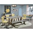 Pemberly Row 6-Piece Wood Dining Set in Jacobean Brown/Cement Finish