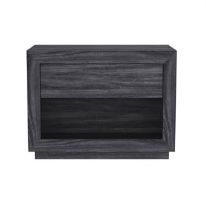 Pemberly Row 32 Inch 1-Drawer Nightstand in Charcoal Gray Laminate