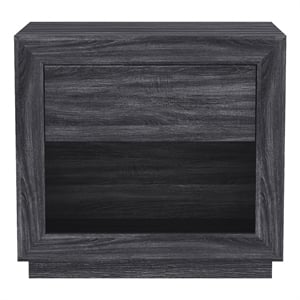 Pemberly Row 26 Inch 1-Drawer Nightstand in Charcoal Gray Laminate