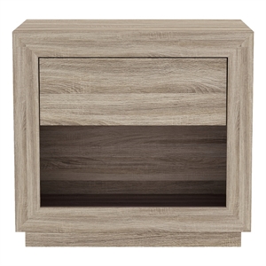 Pemberly Row 26 Inch 1-Drawer Nightstand in Natural Oak Wood Grain Laminate
