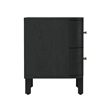 Pemberly Row 30 Inch Wood 2-Drawer Nightstand in Black Oak Veneer Finish