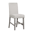 Pemberly Row Set of 2 Bar Stools with Grey Upholstery and Acacia Frame