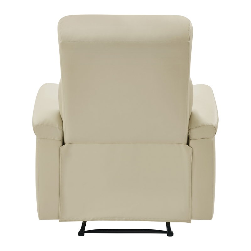 Pemberly Row Pushback Recliner in Taupe Faux Leather with Coil Springs