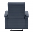 Pemberly Row Pushback Recliner in Navy Faux Leather with Coil Springs