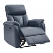 Pemberly Row Pushback Recliner in Navy Faux Leather with Coil Springs