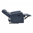 Pemberly Row Pushback Recliner in Navy Faux Leather with Coil Springs