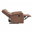 Pemberly Row Pushback Recliner in Saddle Brown Faux Leather Coil Springs
