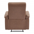 Pemberly Row Pushback Recliner in Saddle Brown Faux Leather Coil Springs