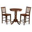 Pemberly Row 3-Piece Wood Counter Height Dining Set in Mahogany