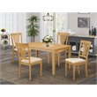 Pemberly Row 5-Piece Wood Dining Set with Modern Chairs in Oak Finish