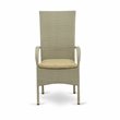 Pemberly Row Metal & Wicker Patio Dining Chair Set of 2 in Natural Linen