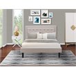 Pemberly Row 2-Piece Bedroom Set with Queen Bed and Nightstand in Beige