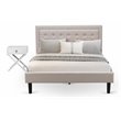 Pemberly Row 2-Piece Bedroom Set with Queen Bed and Nightstand in Beige