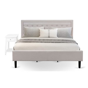Pemberly Row 2-Piece King Bedroom Set in Beige/Jacobean Finish