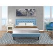 Pemberly Row 2-Piece Wooden Queen Bedroom Set with Denim Blue Bed Frame