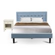 Pemberly Row 2-Piece Wooden Queen Bedroom Set with Denim Blue Bed Frame