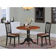 Pemberly Row 3-Piece Dining Set with Wood Chairs in Black/Cherry