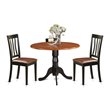 Pemberly Row 3-Piece Dining Set with Wood Chairs in Black/Cherry