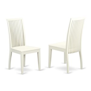 Pemberly Row High-Quality Wood Dining Chairs in Linen White (Set of 2)