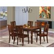 Pemberly Row 7-Piece Wood Dining Set with Wood Chairs in Mahogany Finish