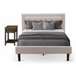 Pemberly Row 2-Piece Wood Full Bedroom Set in Mist Beige and Black