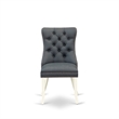 Pemberly Row Faux Leather Parson Dining Chair in Platinum Gray (Set of 2)