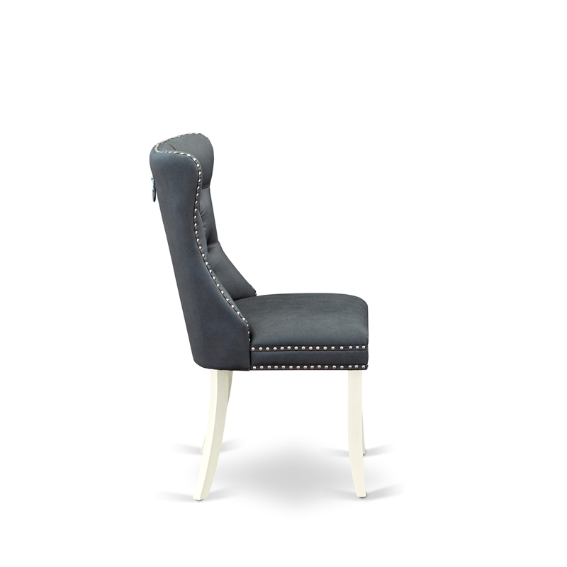 Pemberly Row Faux Leather Parson Dining Chair in Platinum Gray (Set of 2)