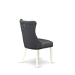 Pemberly Row Faux Leather Parson Dining Chair in Platinum Gray (Set of 2)