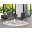 Pemberly Row Faux Leather Parson Dining Chair in Platinum Gray (Set of 2)