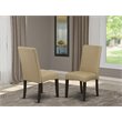 Pemberly Row Fabric Dining Chairs in Cappuccino Finish (Set of 2)
