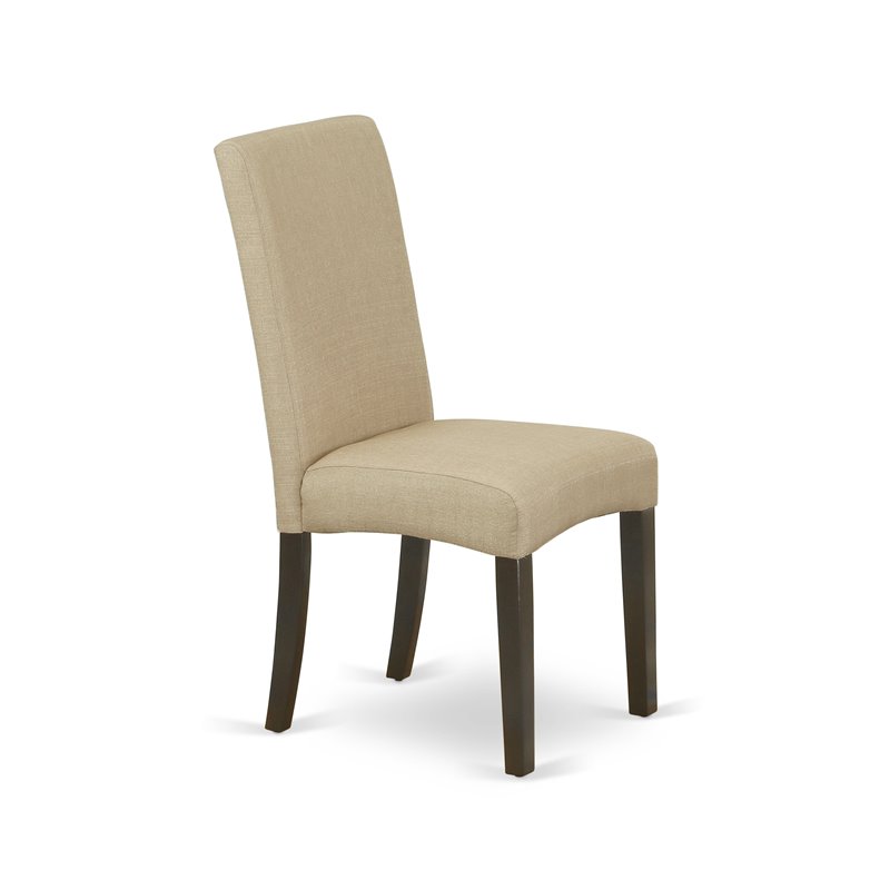 Pemberly Row Fabric Dining Chairs in Cappuccino Finish (Set of 2)