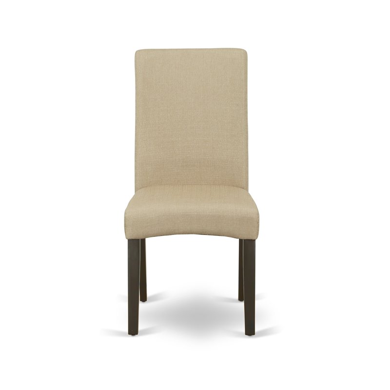 Pemberly Row Fabric Dining Chairs in Cappuccino Finish (Set of 2)