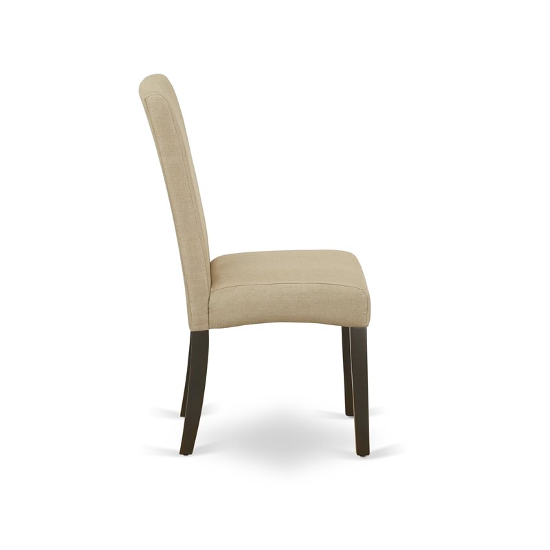 Pemberly Row Fabric Dining Chairs in Cappuccino Finish (Set of 2)