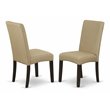 Pemberly Row Fabric Dining Chairs in Cappuccino Finish (Set of 2)