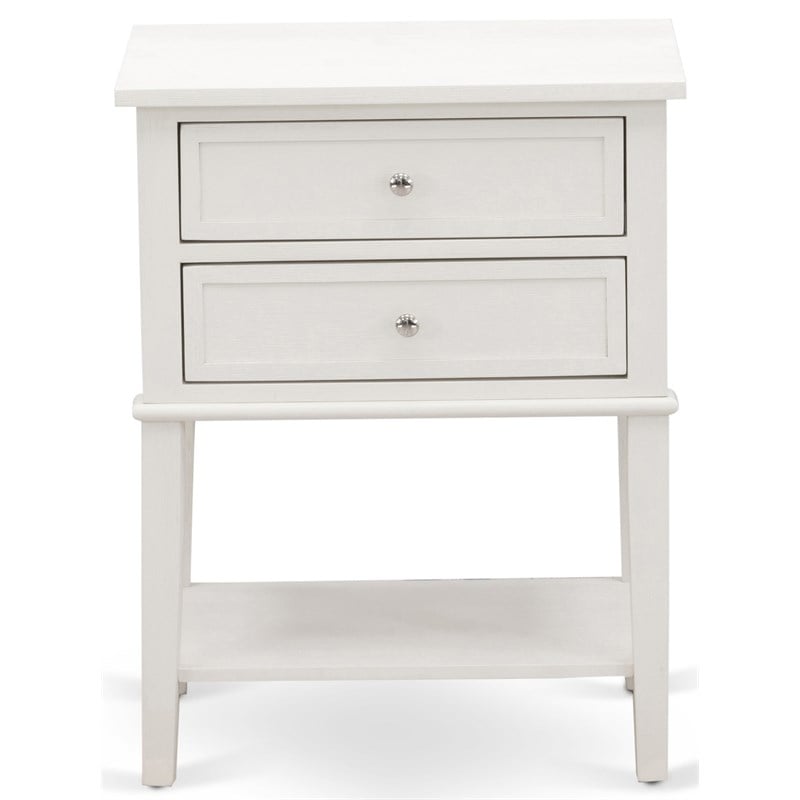 Pemberly Row 16 in Wood Nightstand with 2 Drawers in Buttercream