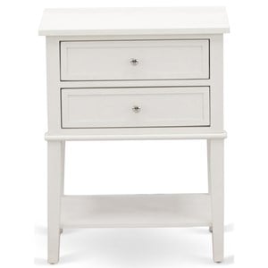 Pemberly Row 16 in Wood Nightstand with 2 Drawers in Buttercream