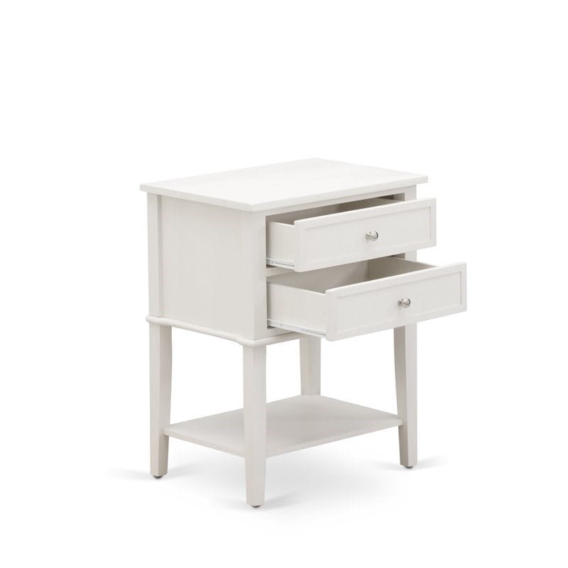 Pemberly Row 16 in Wood Nightstand with 2 Drawers in Buttercream
