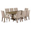 Pemberly Row 9-Piece Wood Dining Set in Jacobean Brown and Clay
