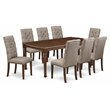 Pemberly Row Mahogany 9-Piece Wood Dining Set with Dark Khaki Chairs